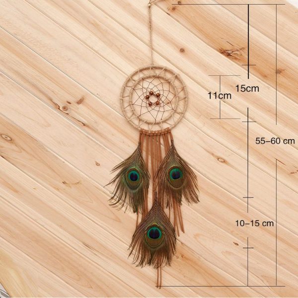 Creative Hand-woven Crafts Concentric Peacock Dream Catcher Home Car Wall Hanging Decoration - Image 4