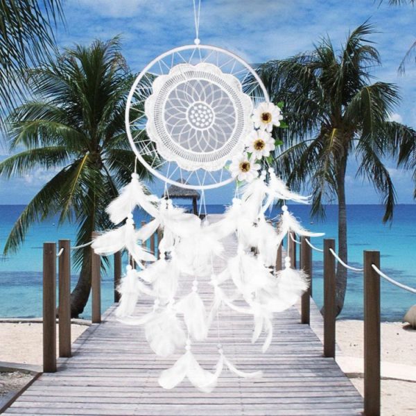Pure White Flower Dream Catcher Home Decoration Crafts - Image 2