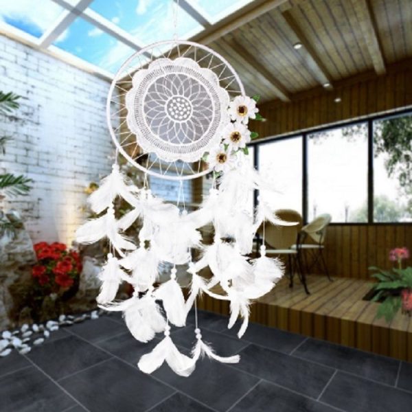 Pure White Flower Dream Catcher Home Decoration Crafts - Image 3
