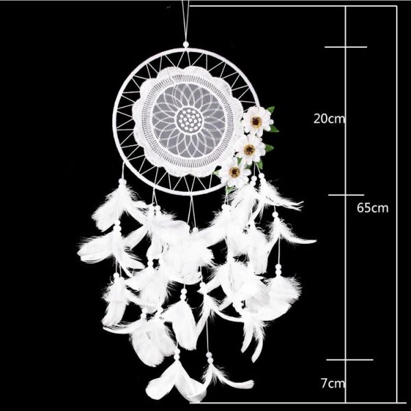 Pure White Flower Dream Catcher Home Decoration Crafts - Image 5