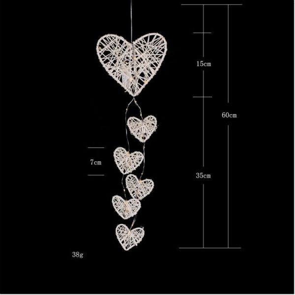 Creative Rattan Love Heart Bell Room Ornaments - Image 3