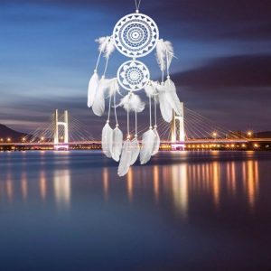 Double Ring Goose Feather Dream Catcher Home Crafts Ornaments
