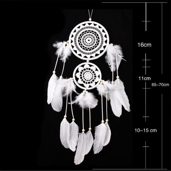 Double Ring Goose Feather Dream Catcher Home Crafts Ornaments - Image 4