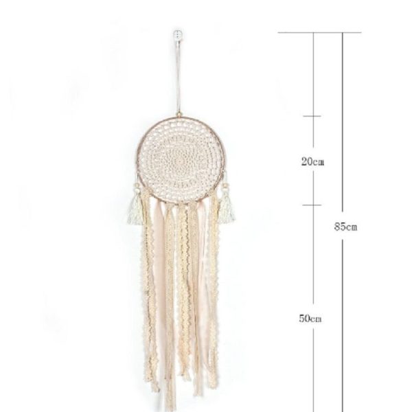 Beige Crochet Lace Tassel Dream Catcher - Image 6