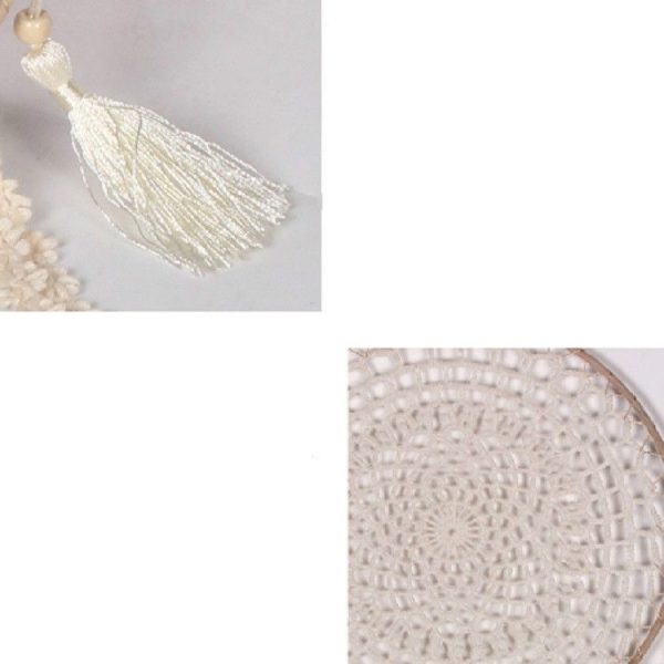 Beige Crochet Lace Tassel Dream Catcher - Image 7