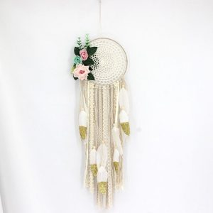Creative Lace Hand-woven Crafts Flower Dream Catcher Home Car Wall Hanging Decoration