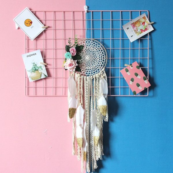 Creative Lace Hand-woven Crafts Flower Dream Catcher Home Car Wall Hanging Decoration - Image 2