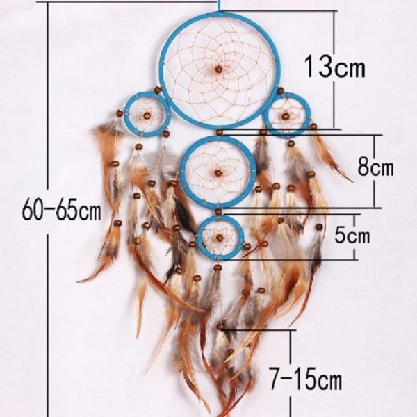 Five-ring Feather Dream Catcher Home Decoration - Image 4