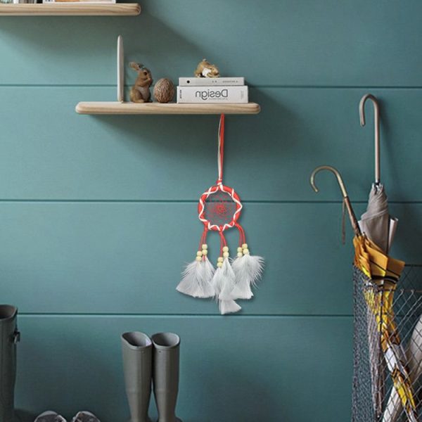 Mini Single Ring Feather Dreamcatcher Hanging Gift - Image 2