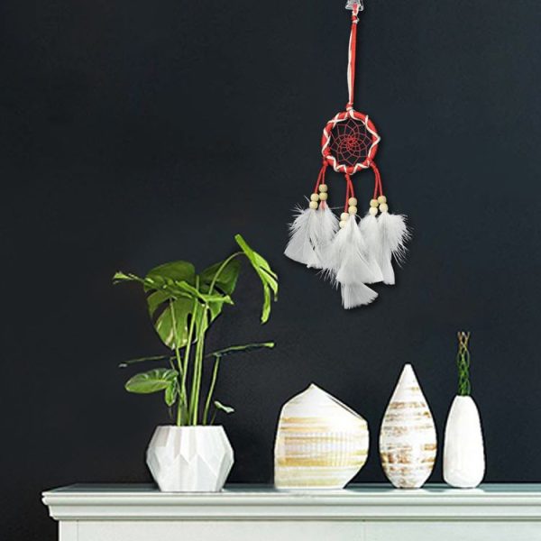 Mini Single Ring Feather Dreamcatcher Hanging Gift - Image 3
