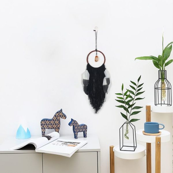Creative Lace Hand-woven Crafts Dark Black Dream Catcher Home Car Wall Hanging Decoration - Image 3