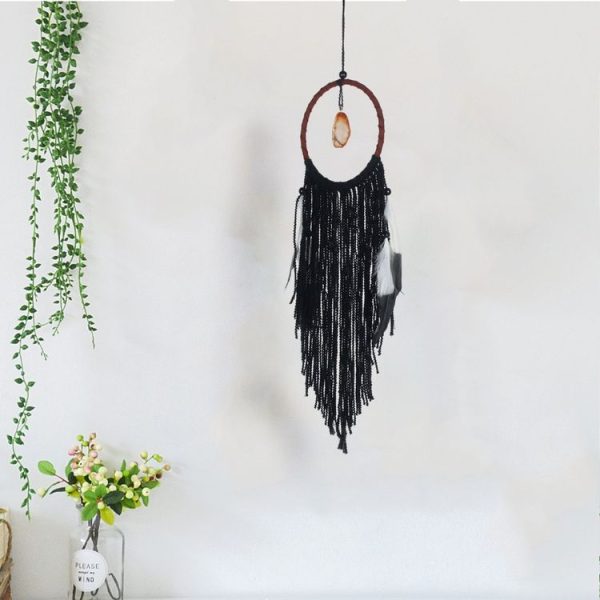 Creative Lace Hand-woven Crafts Dark Black Dream Catcher Home Car Wall Hanging Decoration - Image 4