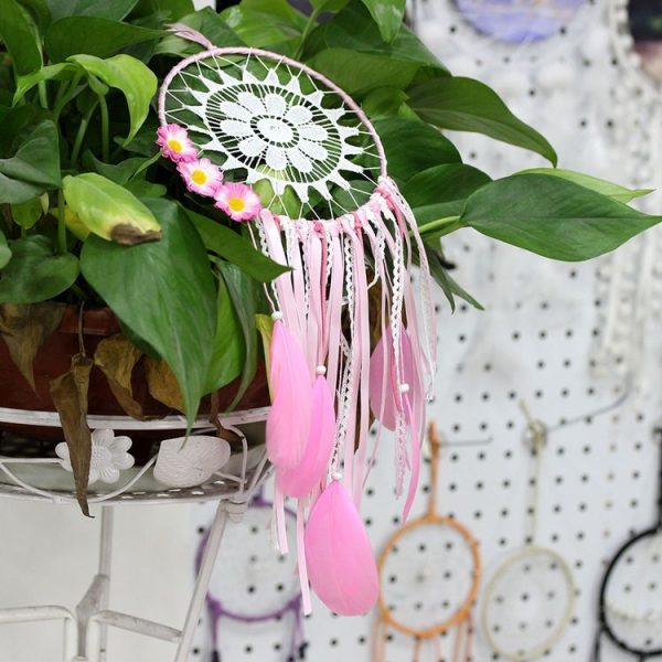 Creative Lace Hand-woven Crafts Tassel Dream Catcher Home Car Wall Hanging Decoration - Image 4
