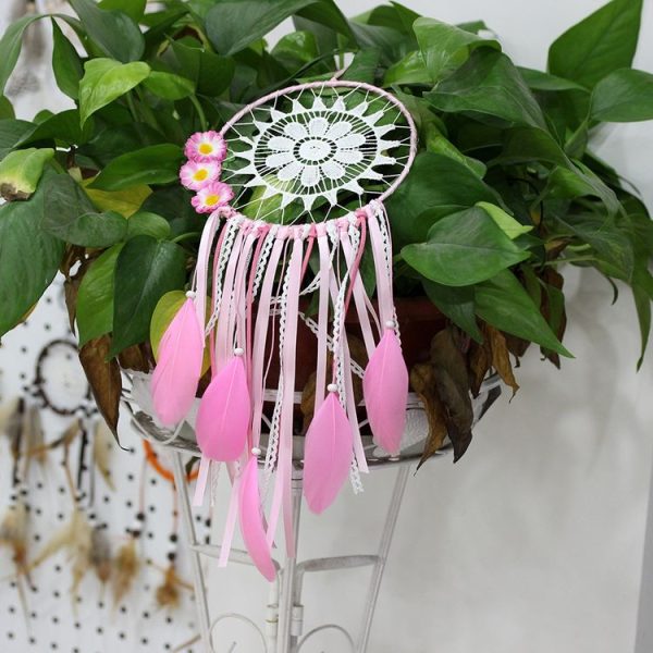 Creative Lace Hand-woven Crafts Tassel Dream Catcher Home Car Wall Hanging Decoration - Image 5