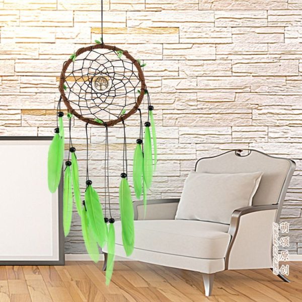 DIY Creative Hand-woven Crafts Green Dream Catcher Home Car Wall Hanging Decoration, Specification: Green Material Package - Image 3