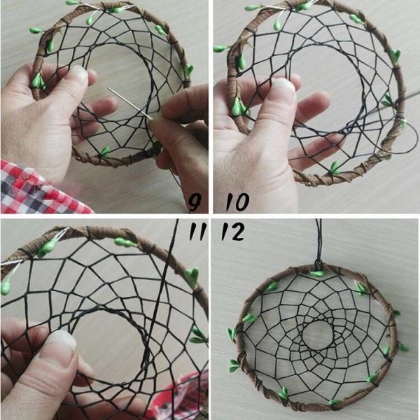 DIY Creative Hand-woven Crafts Green Dream Catcher Home Car Wall Hanging Decoration, Specification: Green Material Package - Image 8