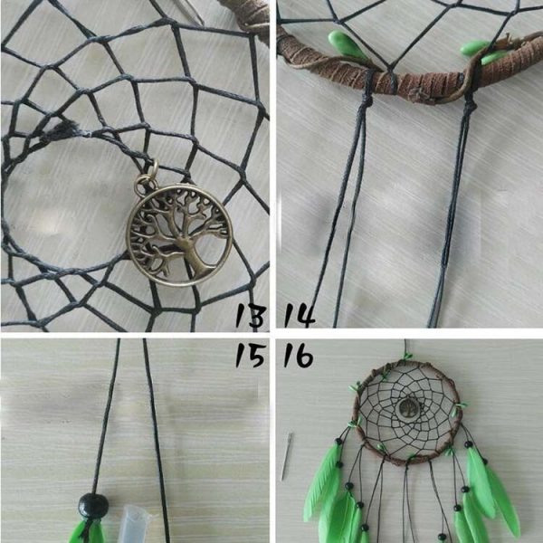 DIY Creative Hand-woven Crafts Green Dream Catcher Home Car Wall Hanging Decoration, Specification: Green Material Package - Image 9