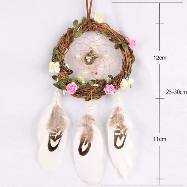 Creative Hand-woven Crafts Grass Vine Wind Chimes Dream Catcher Home Car Wall Hanging Decoration - Image 5