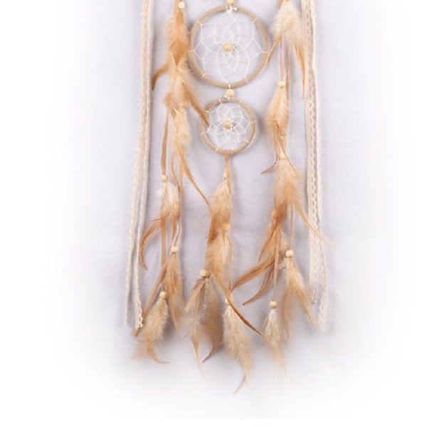 Natural Feather Three-ring Dream Catcher Home Wall Decoration - Image 4