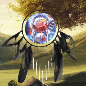 Eagle Oil Painting Aluminum Tube Feather Dream Catcher Craft Small Gift