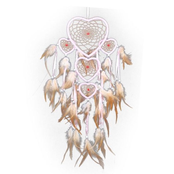 Heart Five Rings Feather Dreamcatcher House Decoration