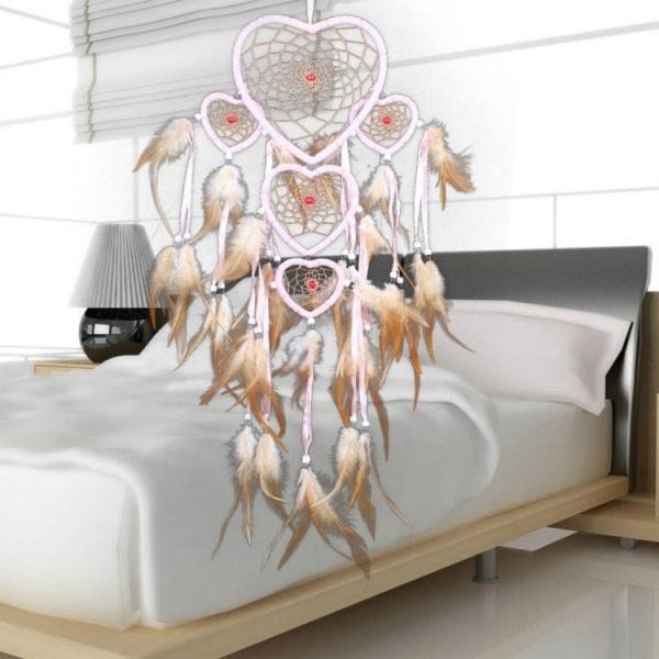 Heart Five Rings Feather Dreamcatcher House Decoration - Image 4