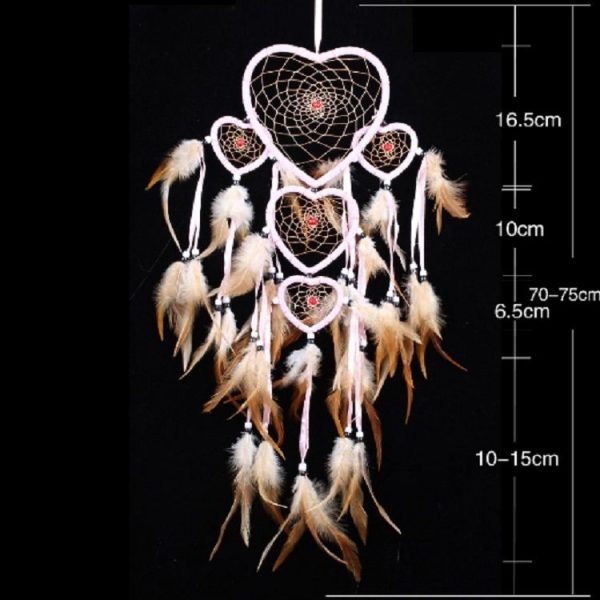 Heart Five Rings Feather Dreamcatcher House Decoration - Image 6