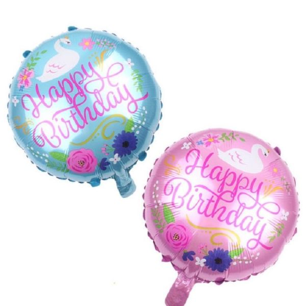 5 PCS Round White Swan Aluminum Balloon Birthday Party Decoration Toy, Size: 18 inches (Blue) - Image 3