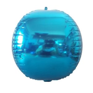 Holiday Party Wedding Decoration 4D Colorful Round Mirror Balloon, Specification: 22 inches 4D (Blue)