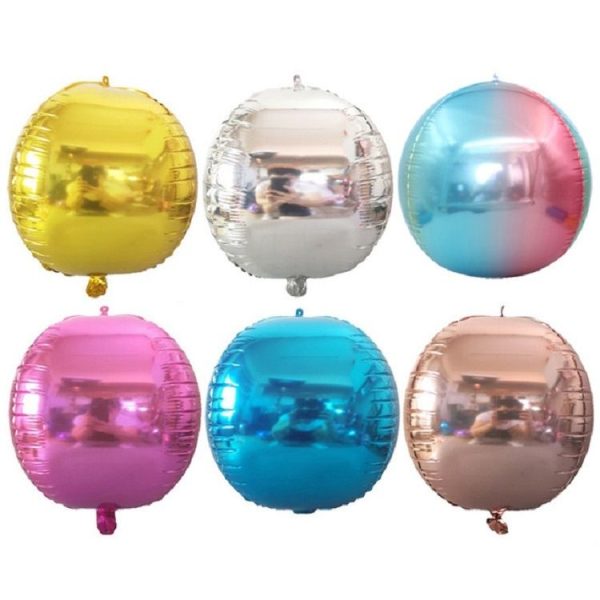 Holiday Party Wedding Decoration 4D Colorful Round Mirror Balloon, Specification: 22 inches 4D (Blue) - Image 3