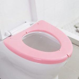 Travel Portable Foldable Toilet Pad Plastic Waterproof Bathroom Seat Cover Mats (Pink)