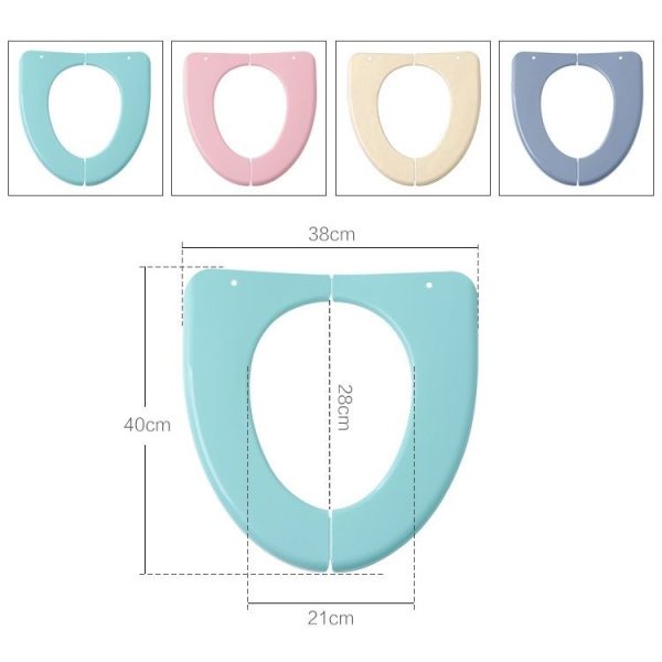 Travel Portable Foldable Toilet Pad Plastic Waterproof Bathroom Seat Cover Mats (Pink) - Image 2