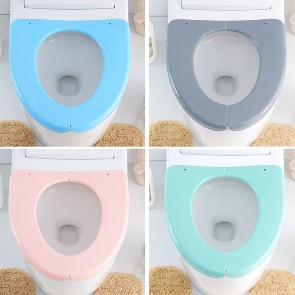 Travel Portable Foldable Toilet Pad Plastic Waterproof Bathroom Seat Cover Mats (Pink) - Image 8