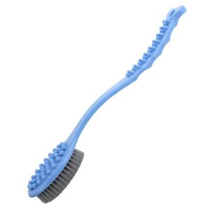 Hanging Long Handle Bath Brush Soft Fur Wash Adult Massage Rub Back Brush (Blue)