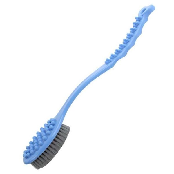 Hanging Long Handle Bath Brush Soft Fur Wash Adult Massage Rub Back Brush (Blue)