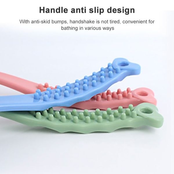 Hanging Long Handle Bath Brush Soft Fur Wash Adult Massage Rub Back Brush (Blue) - Image 3