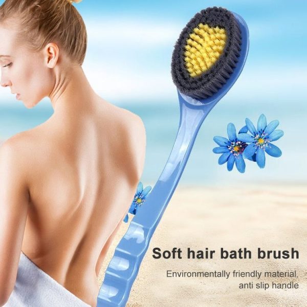 Hanging Long Handle Bath Brush Soft Fur Wash Adult Massage Rub Back Brush (Blue) - Image 7