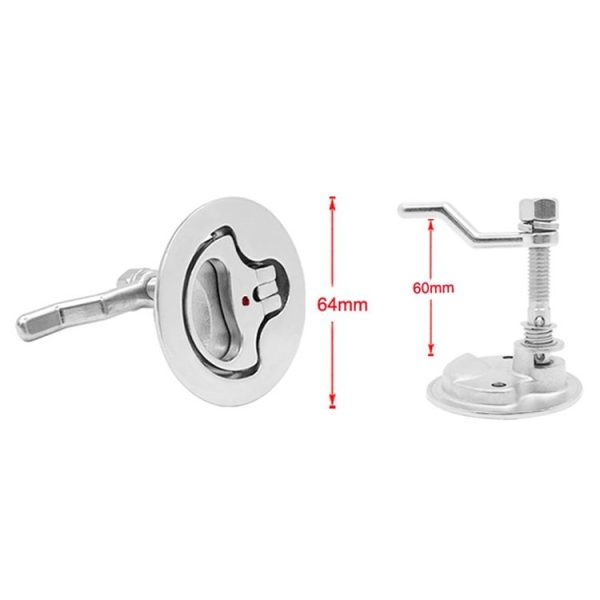 316 Stainless Steel Marine Handle Ring Deck Box Cover Door Lock Floor Lock Buckle - Image 3