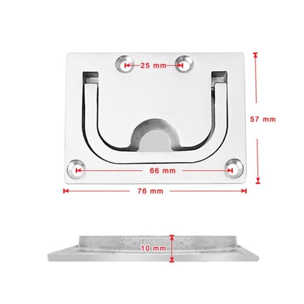316 Stainless Steel Yacht Hardware Square Marine Floor Buckle Deck Cover Buckle Cabin Cover Handle - Image 3