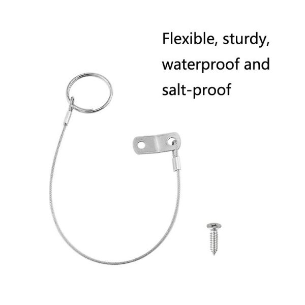 3 PCS 300mm Stainless Steel Lanyard Anti-Lost Loop with Quick Release Ring & Rubber Coating - Image 4