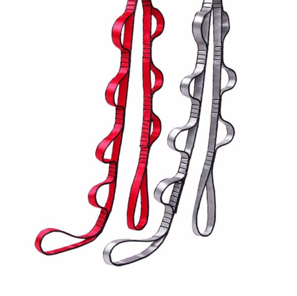 Aerial Yoga Hammock 7 Ring Extension Belt Nylon High-Strength Double Belt Hammock Strap, Length: 1.1m (Red) - Image 5