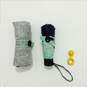 Carbon Fiber Mini Sunscreen Anti-UV Shade Rain and Rain Pocket Umbrella (Green)