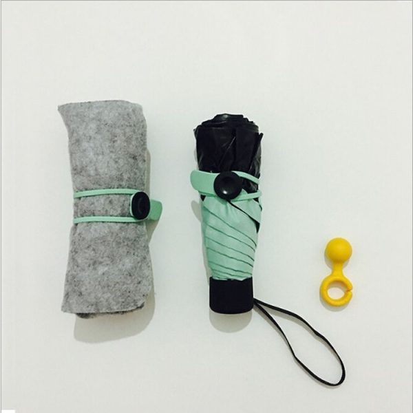 Carbon Fiber Mini Sunscreen Anti-UV Shade Rain and Rain Pocket Umbrella (Green)