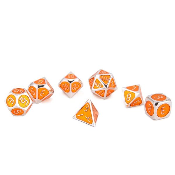 Metal Polyhedral Dice Set for Tabletop RPGs Board Games (Orange) - Image 4