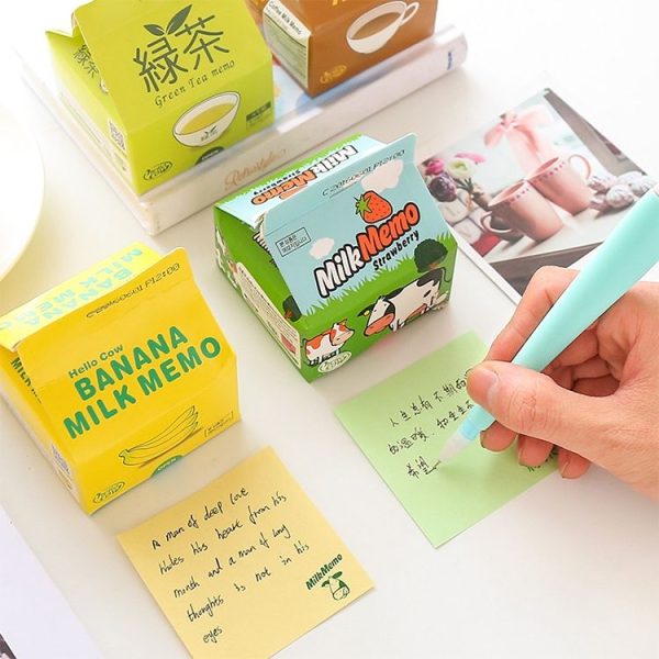 Creative Cute Milk Box Memo Note Paper Office School Supplies (Pasture) - Image 2