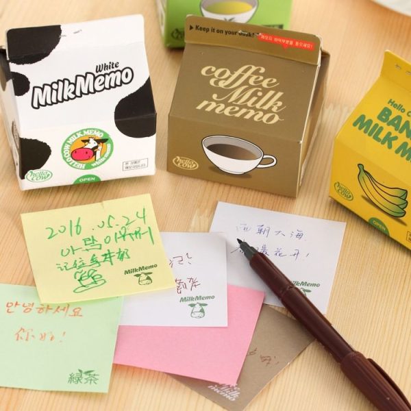 Creative Cute Milk Box Memo Note Paper Office School Supplies (Pasture) - Image 8