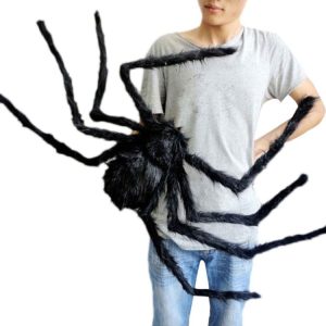 Creative Halloween Party Black Plush Spider Decoration, Size: 15cm