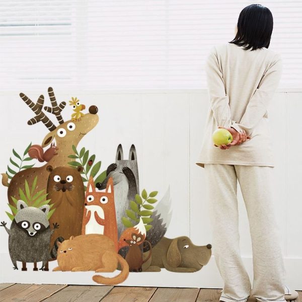 Creative Animal Cartoon Children Room Kindergarten Bedroom TV Baseboard Home Improvement Stickers Wall Decoration Stickers - Image 4
