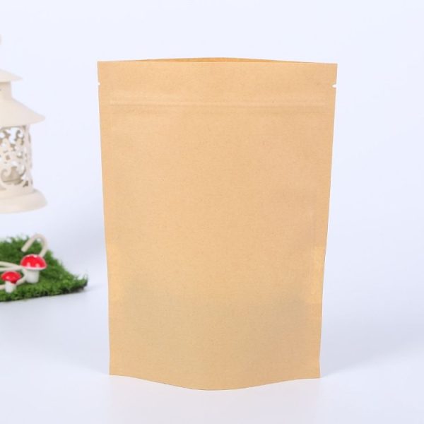 50 PCS Zipper Self Sealing Kraft Paper Bag with Window Stand Up for Gifts / Food / Candy / Tea / Party / Wedding Gifts, Bag Size: 10x15+3cm (Frost) - Image 2
