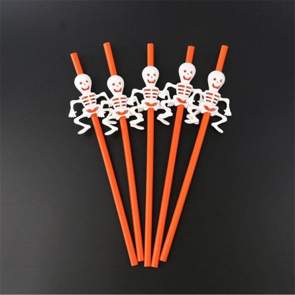 5 PCS Halloween Party Supplies Pumpkin Straw Straw Decoration (28CM Orange) - Image 2